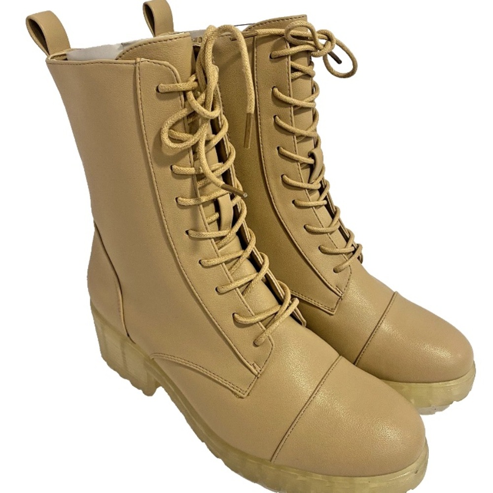 Shoe Dazzle Tan/beige Lace-Up Women's Boots New!!!